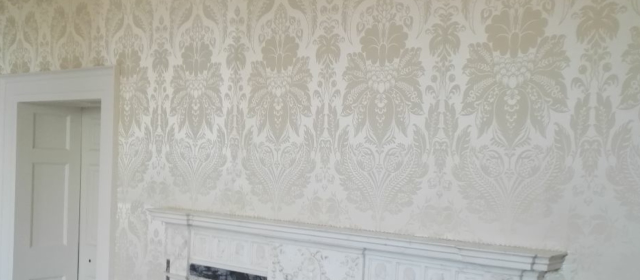 Image of traditional fabric walling by RH Upholstery