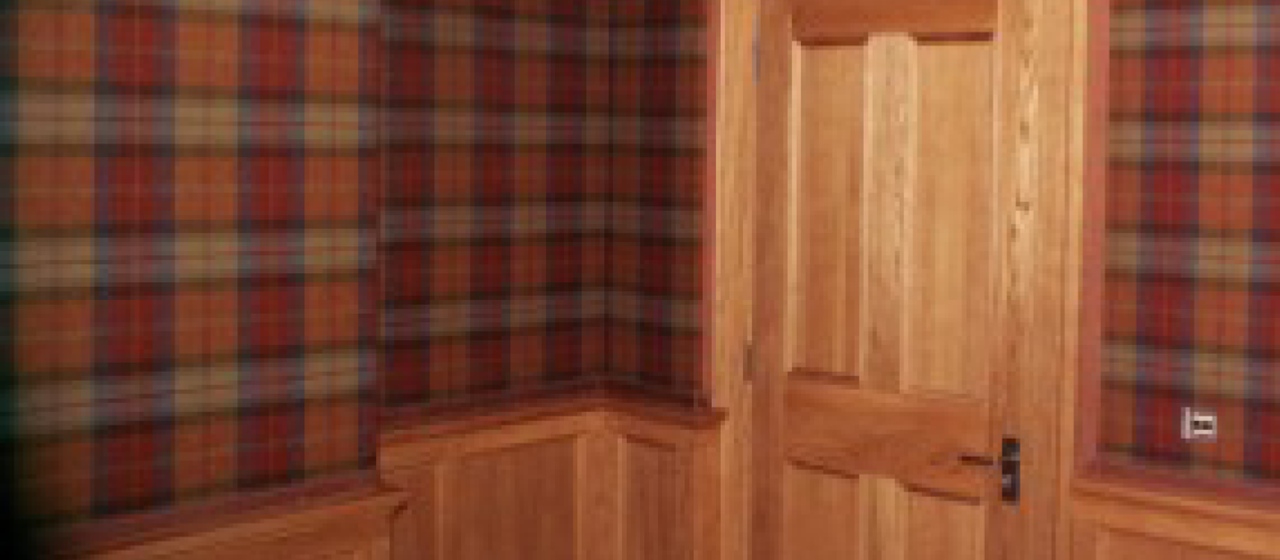 Image of tartan fabric walling by RH Upholstery