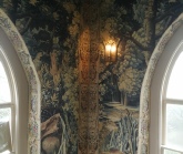 Image of ornate freize fabric walling by RH Upholstery